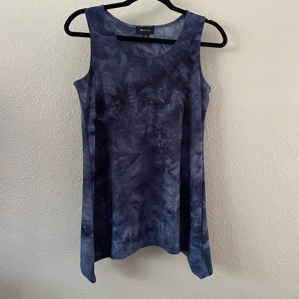Blue Embroidered Tank Small Summer Beach‎ Vacation Mermaidcore Dark Feminine
